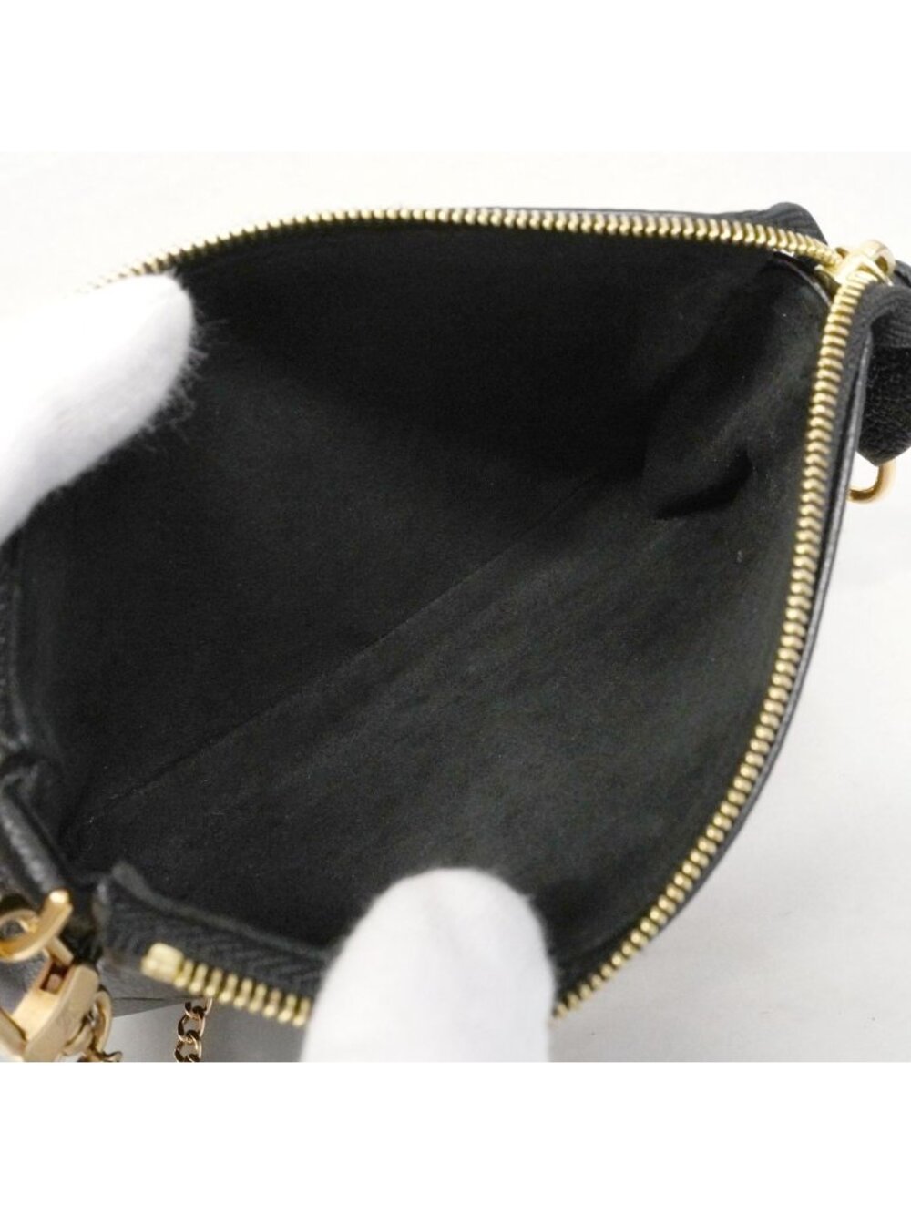 Louis Vuitton Pouch Monogram Empreinte Mini Pochette Noir Cream Bicolor - Picture 4 of 9